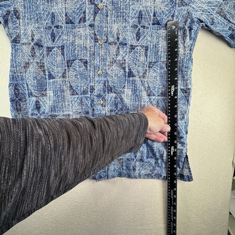 Hawaiian Shirt M Blue Men's Honolulu Tribal Island Style All Over Print Cooke St - Picture 5 of 7